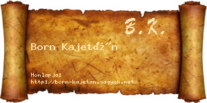 Born Kajetán névjegykártya